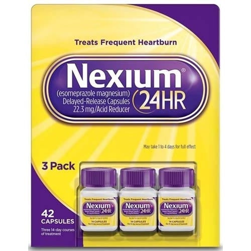 Nexium 24HR Delayed-Release Capsules 22.3mg/Acid Reducer -3 Pack (42 Capsules)