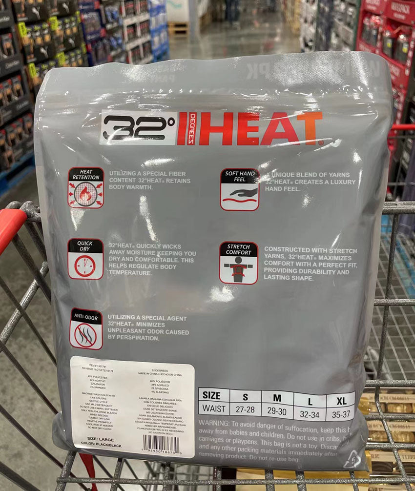 32 Degrees Women's Base Layer Pant 2 Pack Black/S-XL