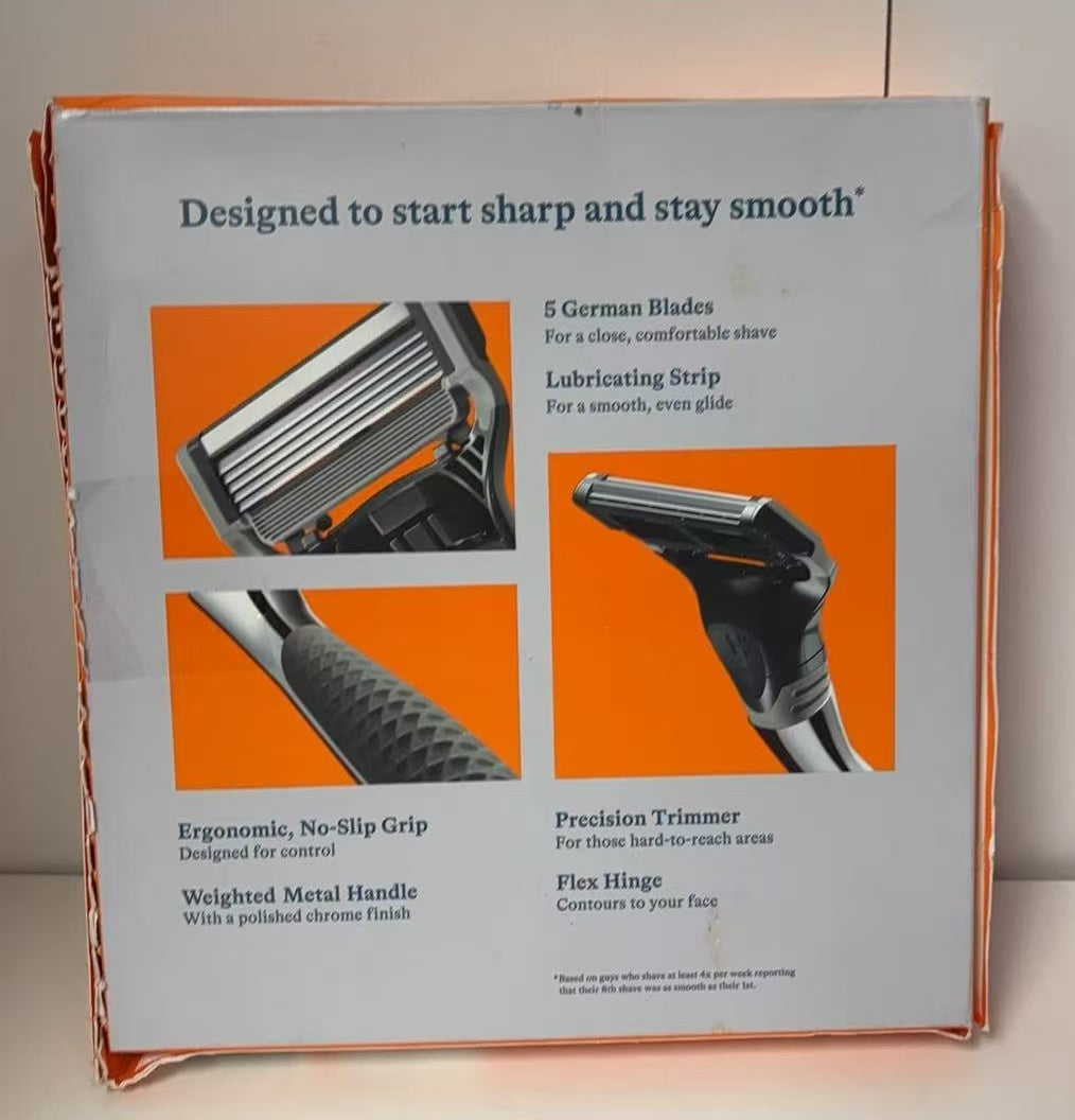 Harry's Chrome Edition Men's Razor Set 5 German Blades