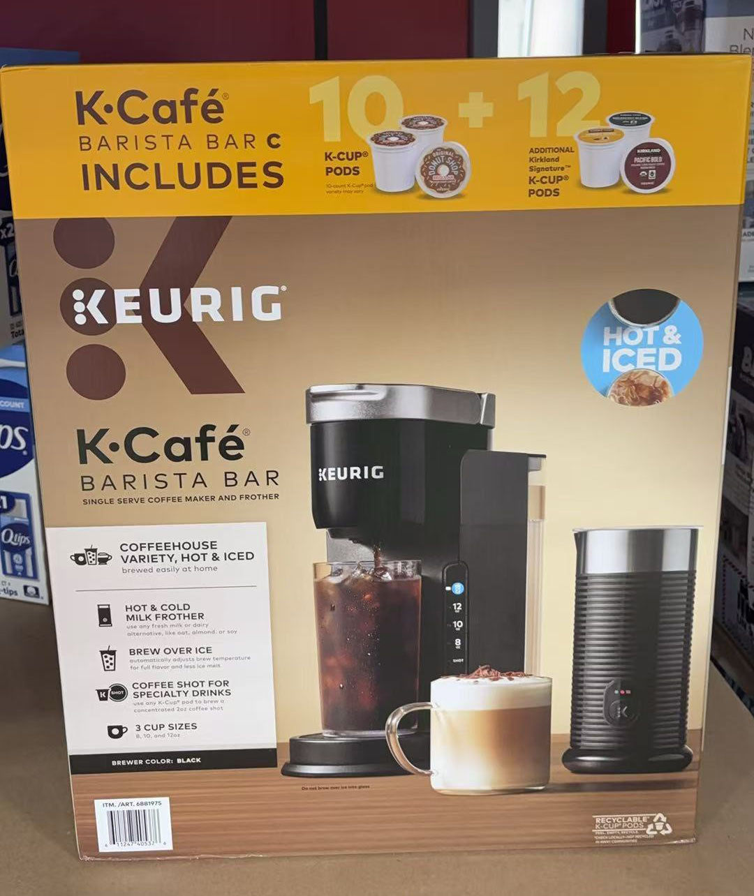 Keurig - K-Caf Barista Bar Single Serve Coffee Maker and Frother With K-Cup Pods