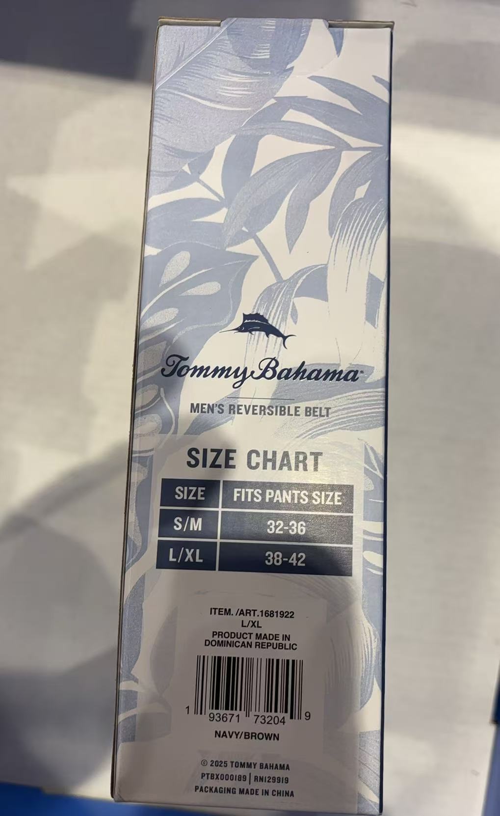 Tommy Bahama Men's Reversible Stretch Belt L/XL 38-42