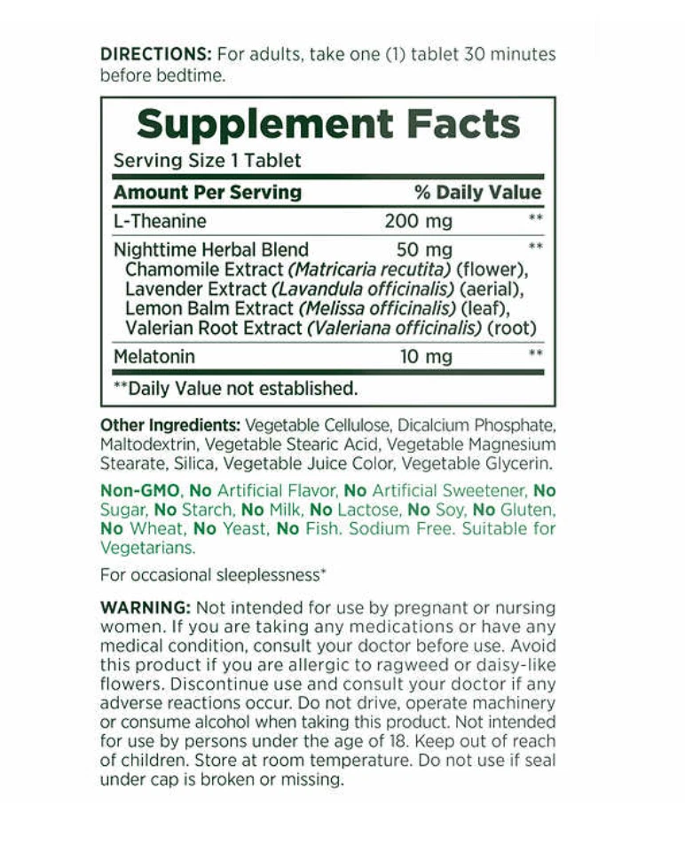 Nature's Bounty Sleep3 10mg Melatonin 120 Tri-Layered Tablets