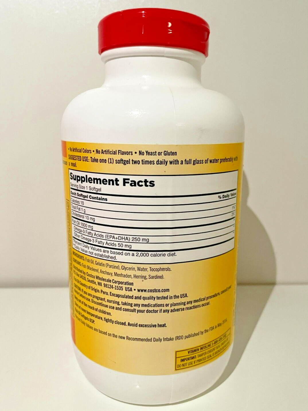 Kirkland Signature Fish Oil 1000 mg., 400 Softgels, Exp. 10/2025+