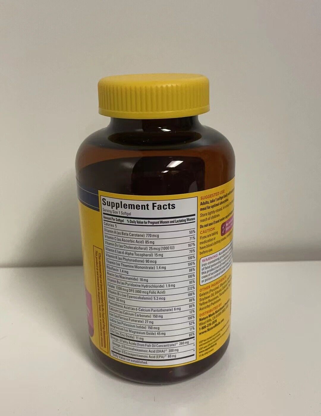 Nature Made Prenatal Multi + DHA, 200 mg DHA, 150 Softgels