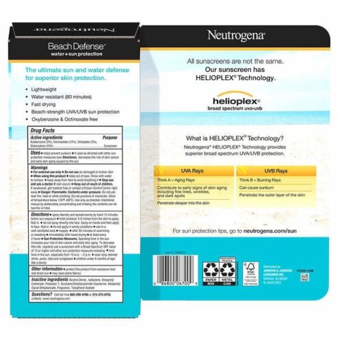 Neutrogena Beach Defense Body Sunscreen Spray Lotion SPF 60-2 Pack 8.5 OZ Each