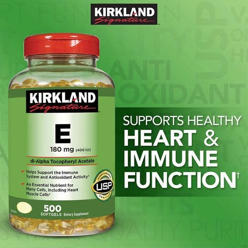 Kirkland Signature Vitamin E 180 mg (400 IU), 500 Softgels