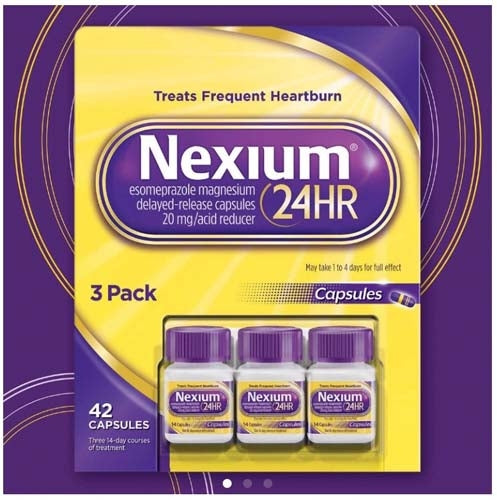 Nexium 24HR Delayed-Release Capsules 22.3mg/Acid Reducer -3 Pack (42 Capsules)