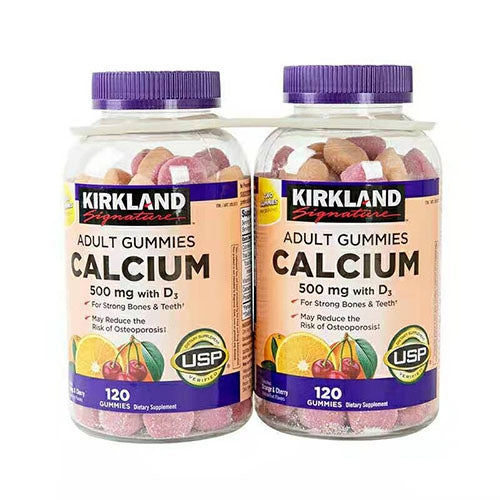 Kirkland Signature Calcium 500 mg with D3, 240 Adult Gummies