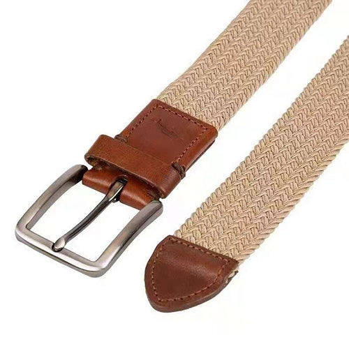 Tommy Bahama Men's Stretch Casual Braided Belt L/XL(Khaki Color)