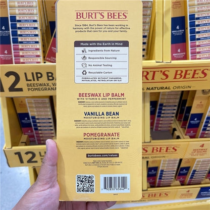 Burt's Bees 100% Natural Origin Moisturizing Lip Balm- 12Pcs