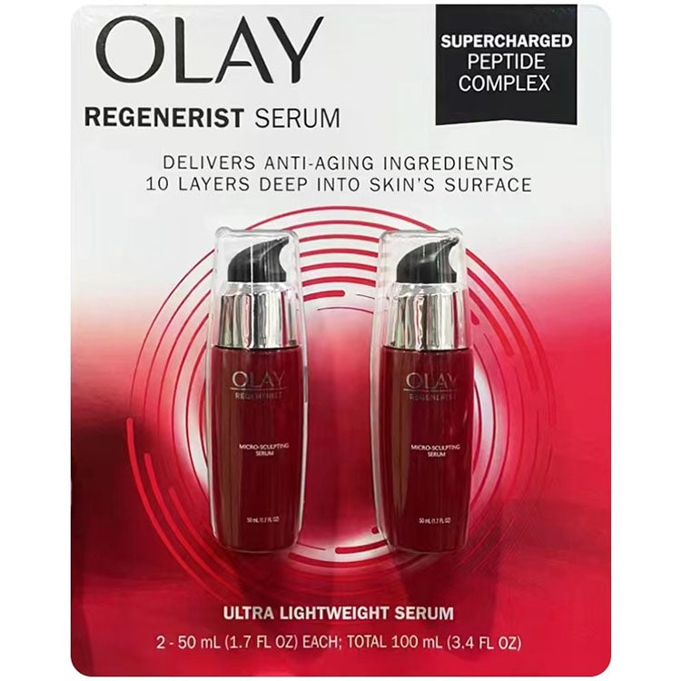 OLAY Regenerist Ultra Lightweight Serum -2 Pack(50ml each) Supercharged Peptide Complex