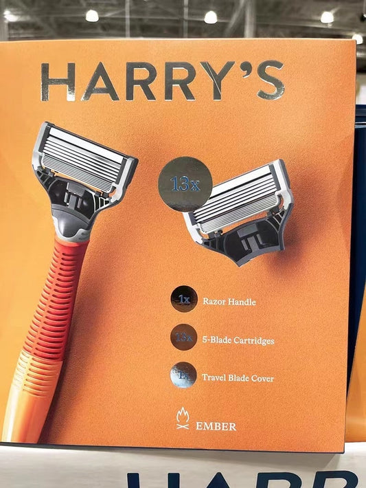 Harry's 5-German-Blade Men's Razor Set - Bright Orange
