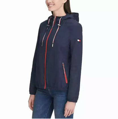 Tommy Hilfiger Women's Single-layer Jacket Spring/Autumn Hooded Windbreaker
