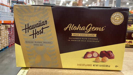 Hawaiian Host Alohagems Milk Chocolate Macadamia Nuts Covered-227g*3 Boxes