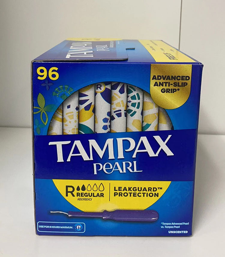 Tampax Pearl Regular/ Super Absorbency ~ Unscented Tampons ~ Leak-Guard ~ 96 Ct