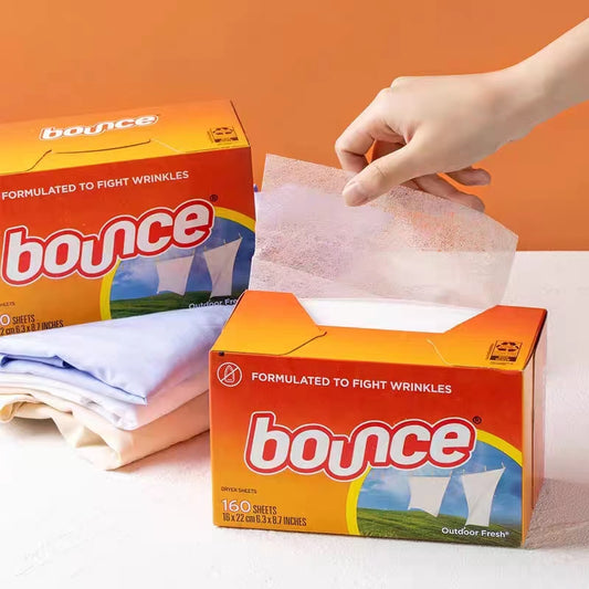 Bounce 5 in 1 Dryer Sheets Outdoor Fresh 2 x 160 Count (6.3*8.7 Inches)