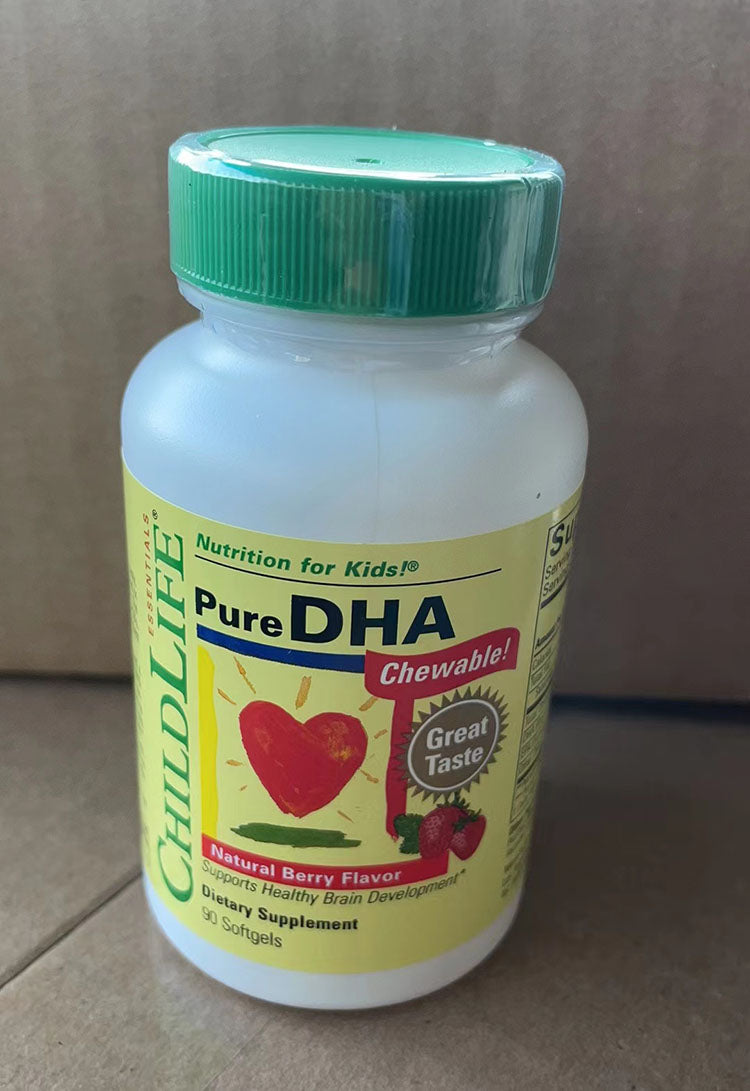 ChildLife Pure DHA Chewable Natural Berry Flavor 90 Softgels For Kids
