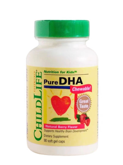 ChildLife Pure DHA Chewable Natural Berry Flavor 90 Softgels For Kids