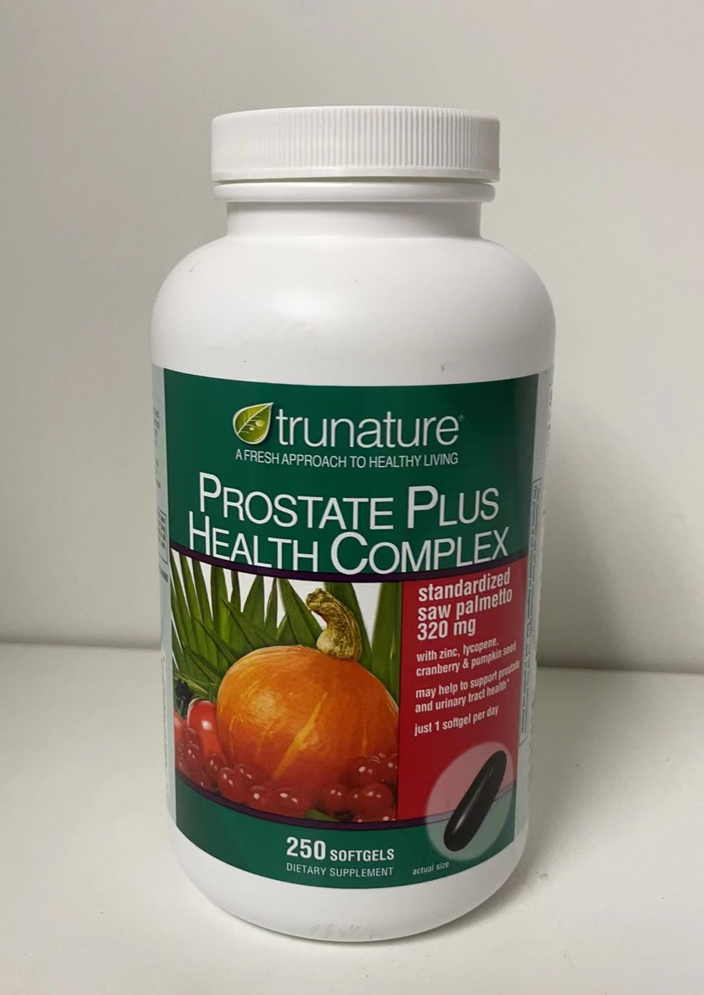 Trunature Prostate Plus Health Complex, 250 Softgels, No Gluten