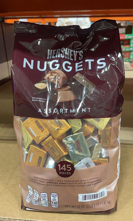 HERSHEY'S NUGGETS Assorted Chocolate Candy Mix Bag 52oz, 145 Pcs EXP 10/2024