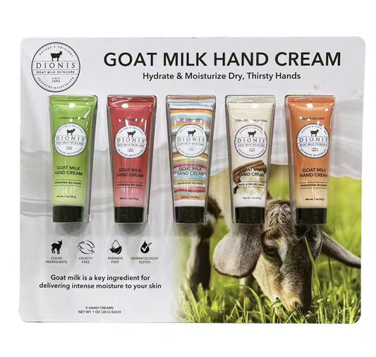 Dionis Goat Milk Hand Cream Set Hydrate & Moisturize Dry - 5 Pack/1 oz/28g each