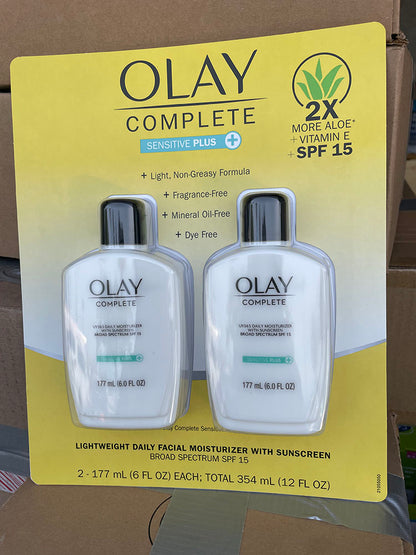 OLAY Complete Lightweight Daily Facial Moisturizer With Sunscreen SPF 15-2x6 oz