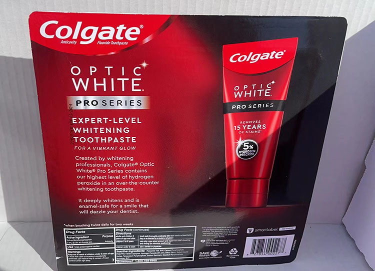 Colgate Optic White Pro Series Expert-Level Whitening Toothpaste-3.3oz*4 Pack