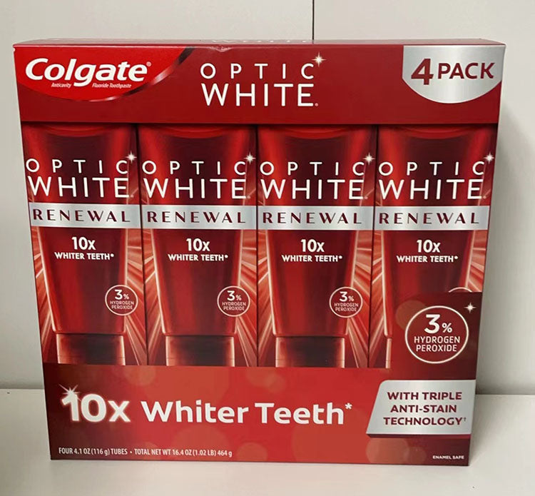 Colgate Optic White Renewal 10x Whiter Teeth Toothpaste-4 Pack*4.1oz /116g Each