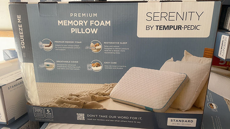 Serenity By Tempur-Pedic Memory Foam Pillow Standard 24in x 16in-1 Pack