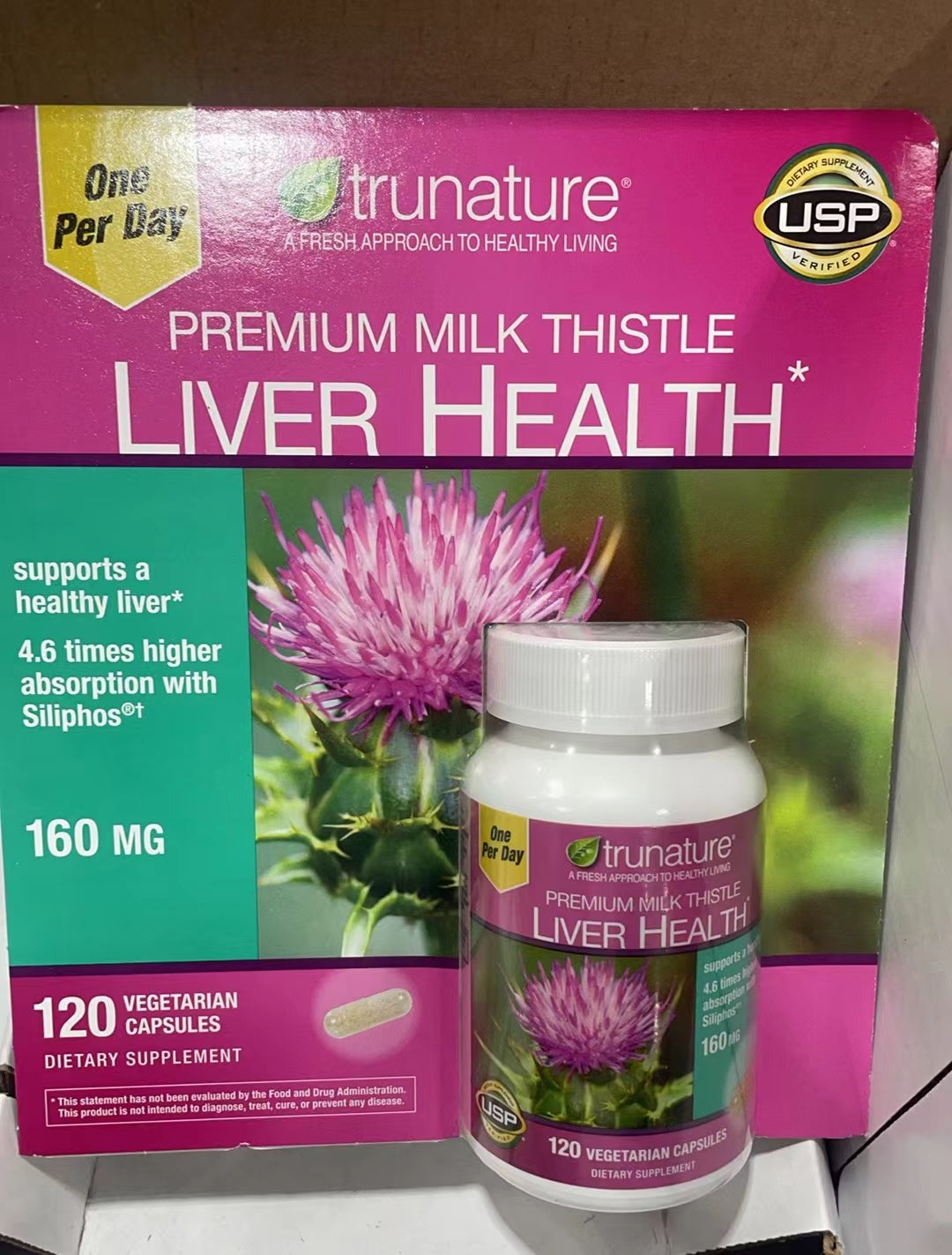 Trunature Premium Milk Thistle 160 mg, 120 Vegetarian Capsules * Liver Health *