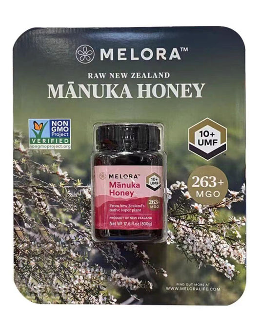 MELORA Raw New Zealand Manuka Honey UMF 10+ MGO 263+ (17.6oz / 500g)