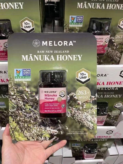 MELORA Raw New Zealand Manuka Honey UMF 10+ MGO 263+ (17.6oz / 500g)
