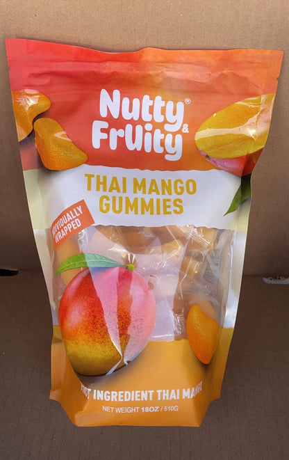 Nutty & Fruity Thai Mango Gummies, 18 OZ / 510g
