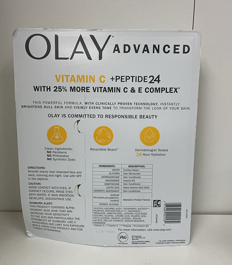 OLAY Advanced Vitamin C + Peptide 24 Hydrating Moisturizer- 2 pack 1.7 oz each