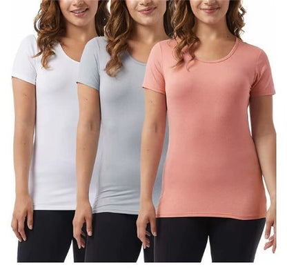 32 Degrees Cool Women's Short Sleeve Scoop Neck T-Shirt -3 Pack