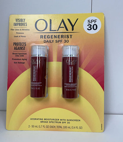 Olay Regenerist Hydrating Moisturizer With Sunscreen SPF30-2 Pack / 1.7 FL OZ