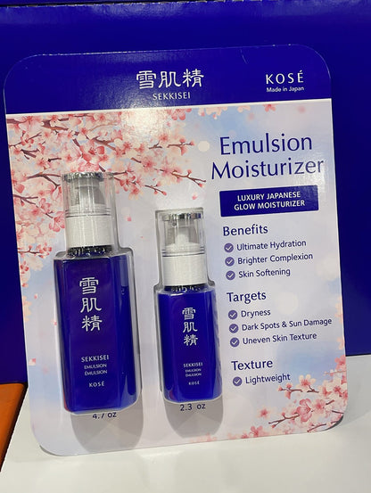 KOSE SEKKISEI Emulsion Moisturizer 2-Pack Set 4.7oz & 2.3oz Made In Japan