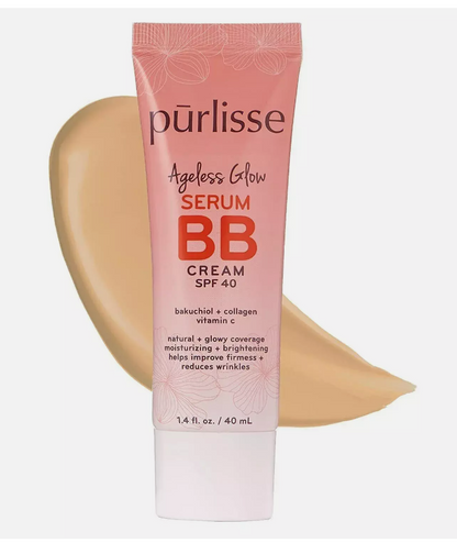 Purlisse Ageless Glow Serum BB Cream/SPF 40 Light Medium 1.4 oz/40ml-2 Pack