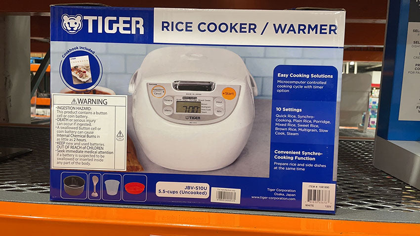 Tiger JBV-S10U 5.5-Cup Microcomputer Rice Cooker/Warmer - White / 120V