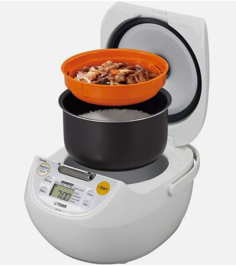 Tiger JBV-S10U 5.5-Cup Microcomputer Rice Cooker/Warmer - White / 120V