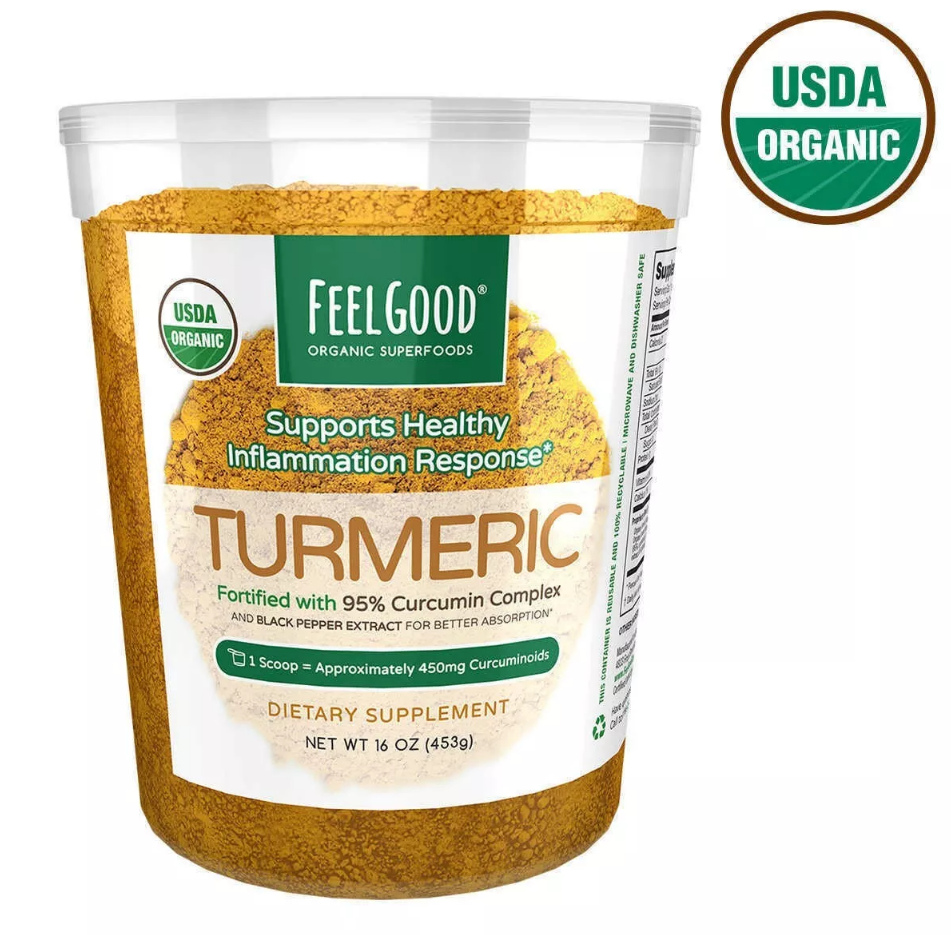 Feel Good USDA Organic Turmeric Powder - 16oz/ 453g