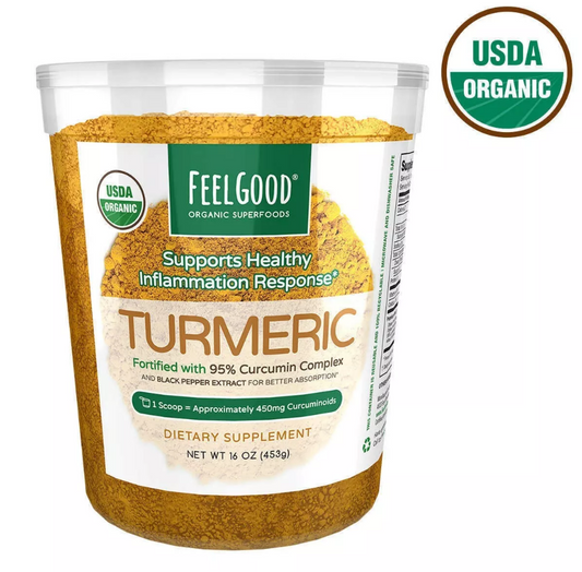 Feel Good USDA Organic Turmeric Powder - 16oz/ 453g