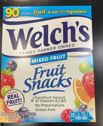 Welch's Natural Mixed Fruit Snack (2kg/90 Pouches) EXP 04/2025