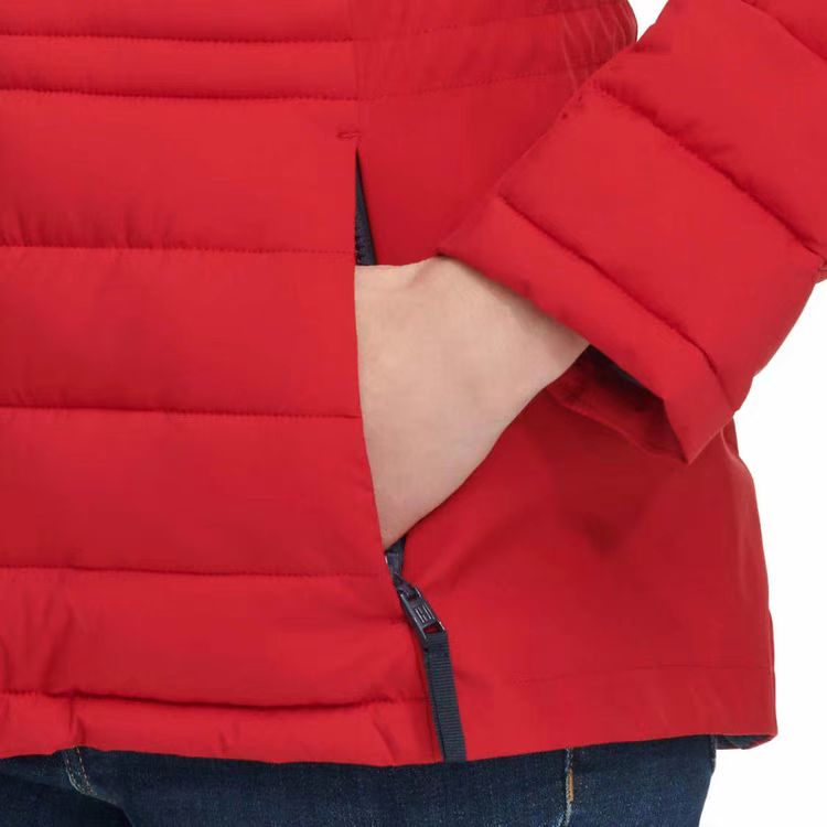 Tommy Hilfiger Ladies' Quilted Mixed Media Jacket - RED/BLue/White (Select Size: S-XXL)