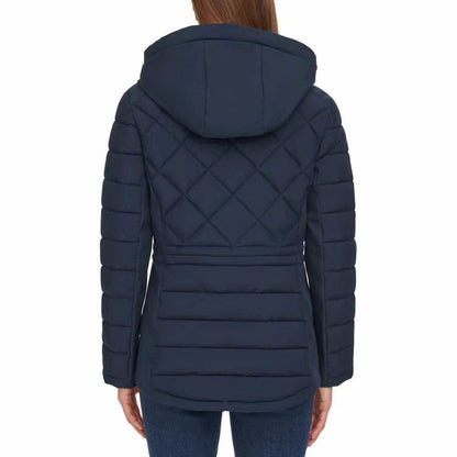 Tommy Hilfiger Ladies' Quilted Mixed Media Jacket - RED/BLue/White (Select Size: S-XXL)