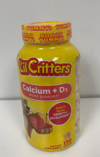 L'il Critters Calcium + D3 Gummies 150ct, Bone Support