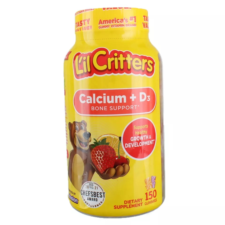 L'il Critters Calcium + D3 Gummies 150ct, Bone Support