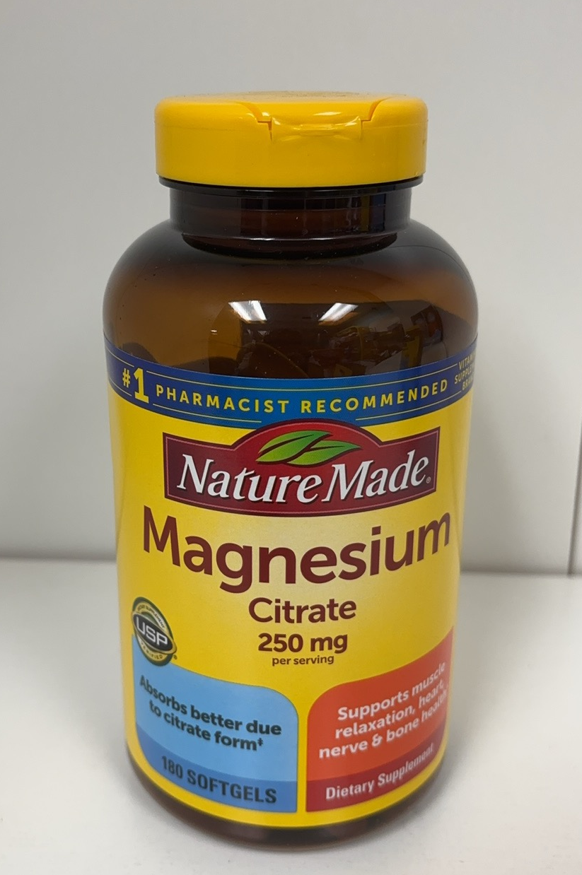 Nature Made Magnesium Citrate 250 mg. 180 Softgels EXP 10/2026