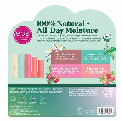 EOS 100% Natural +All-Day Moisture Organic Lip Balm 9-Pack (0.14oz each)