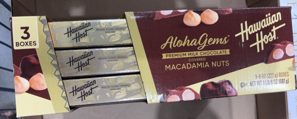 Hawaiian Host Alohagems Milk Chocolate Macadamia Nuts Covered-227g*3 Boxes